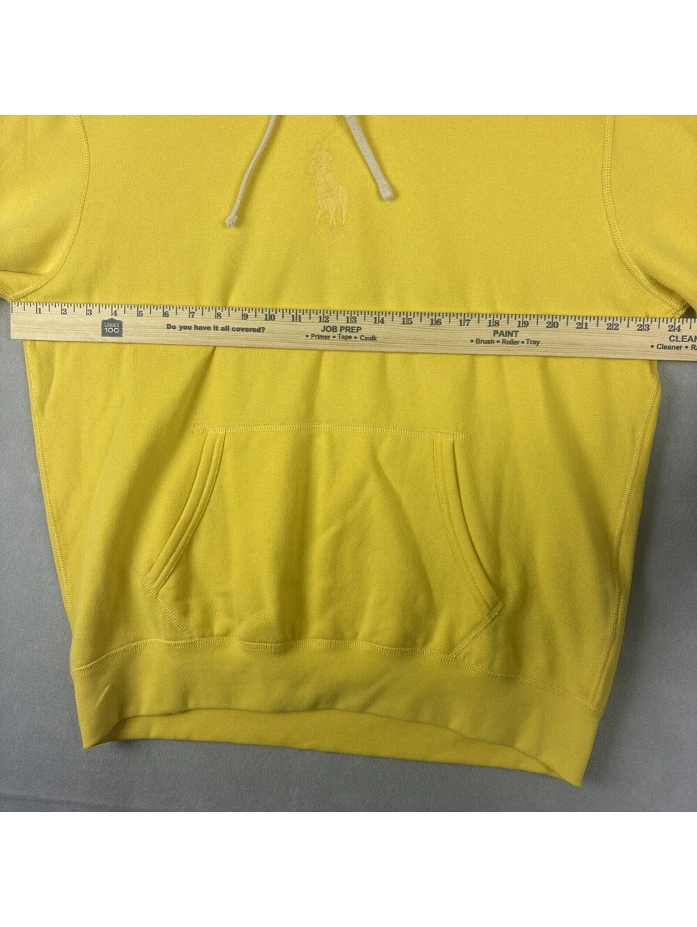 NWT Polo Ralph Lauren Hoodie Men’s L Yellow Fleece Big Pony Pullover Embroidered
